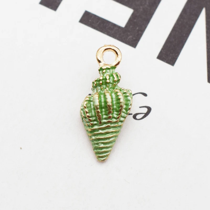 Conch Green 10 шт., сплав, звезда, ракушка, подвеска, орнамент, женские серьги, ожерелья, ювелирные изделия, материал, сделай сам, ручная работа, одежда, украшения, принадлежности - Цвет: Conch Green