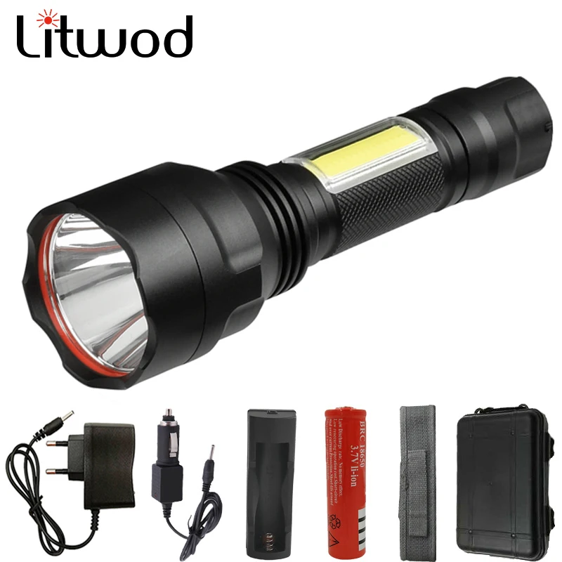 Litwod z20 C8 COB светодиодный вспышка светильник фонарь 4000 люмен XM L T6 по технологии (5