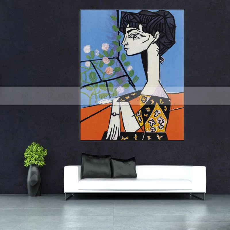 

Picasso Still life Modern oil Painting 100% Handmade art Spray Canvas gemstone brass iron figure Picture For Home Wall Decor