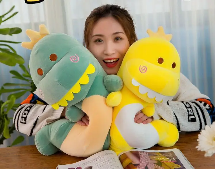 Мягкая плюшевая игрушка большой 50 см милый мультяшный динозавр очень мягкая