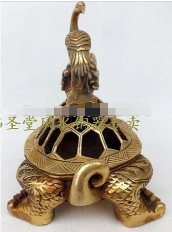 SUIRONG---330 + Бронзовая статуя медная черепаха дракона благовония украшение для печи