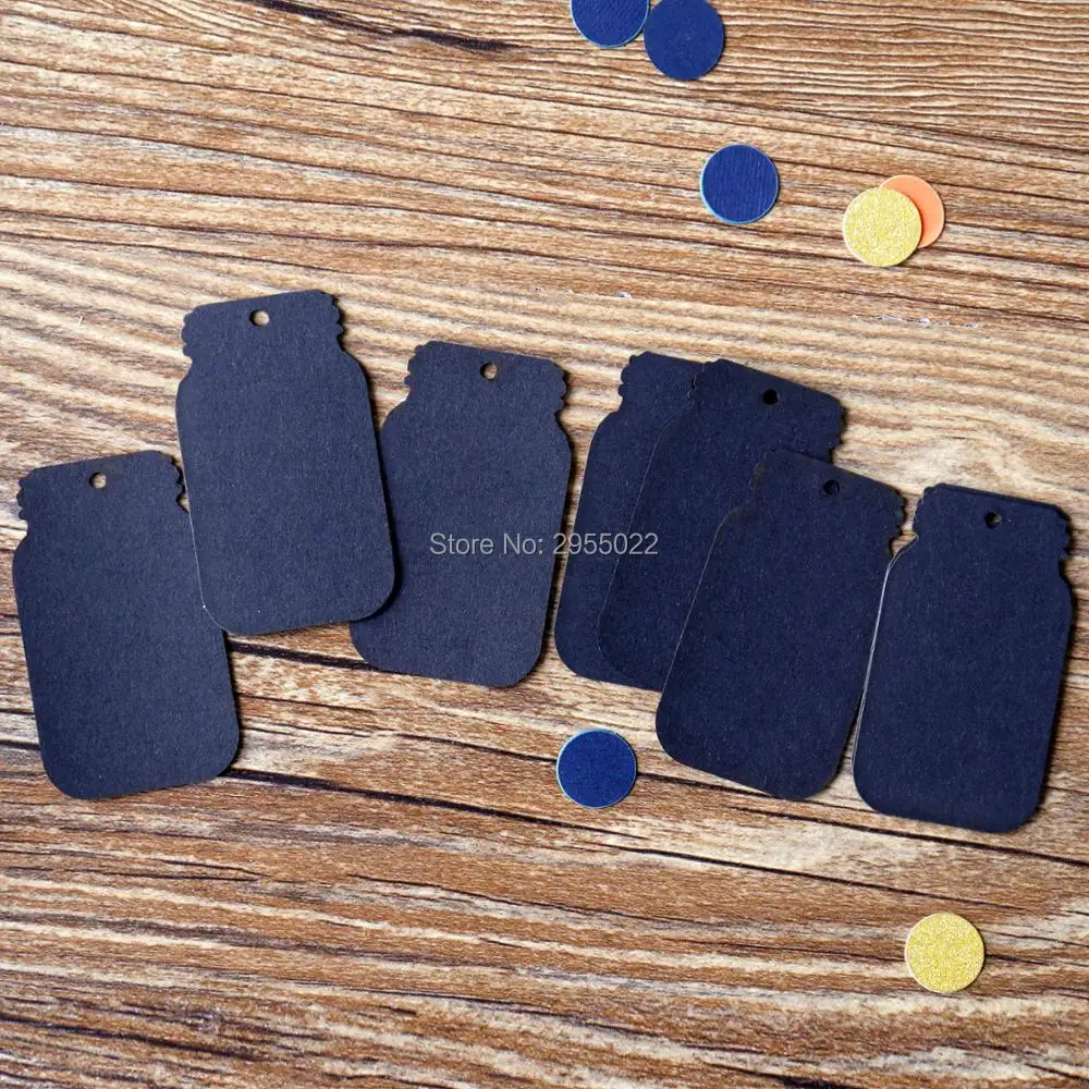 Черная банка Мейсон Подарочные бирки пустые бумажные с напитками Баночки