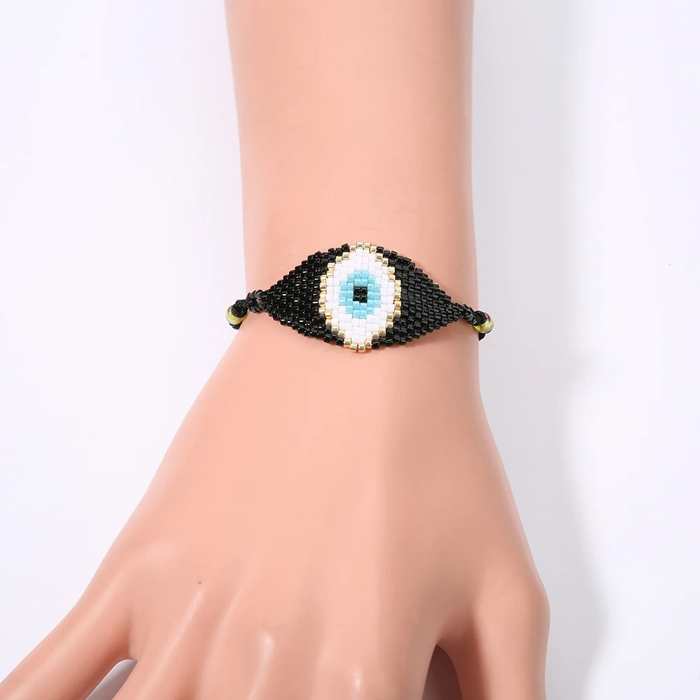 Rttooas сглаза Хрустальный браслет из бисера ручной работы Miyuki Delica Pulseras Luckly Boho