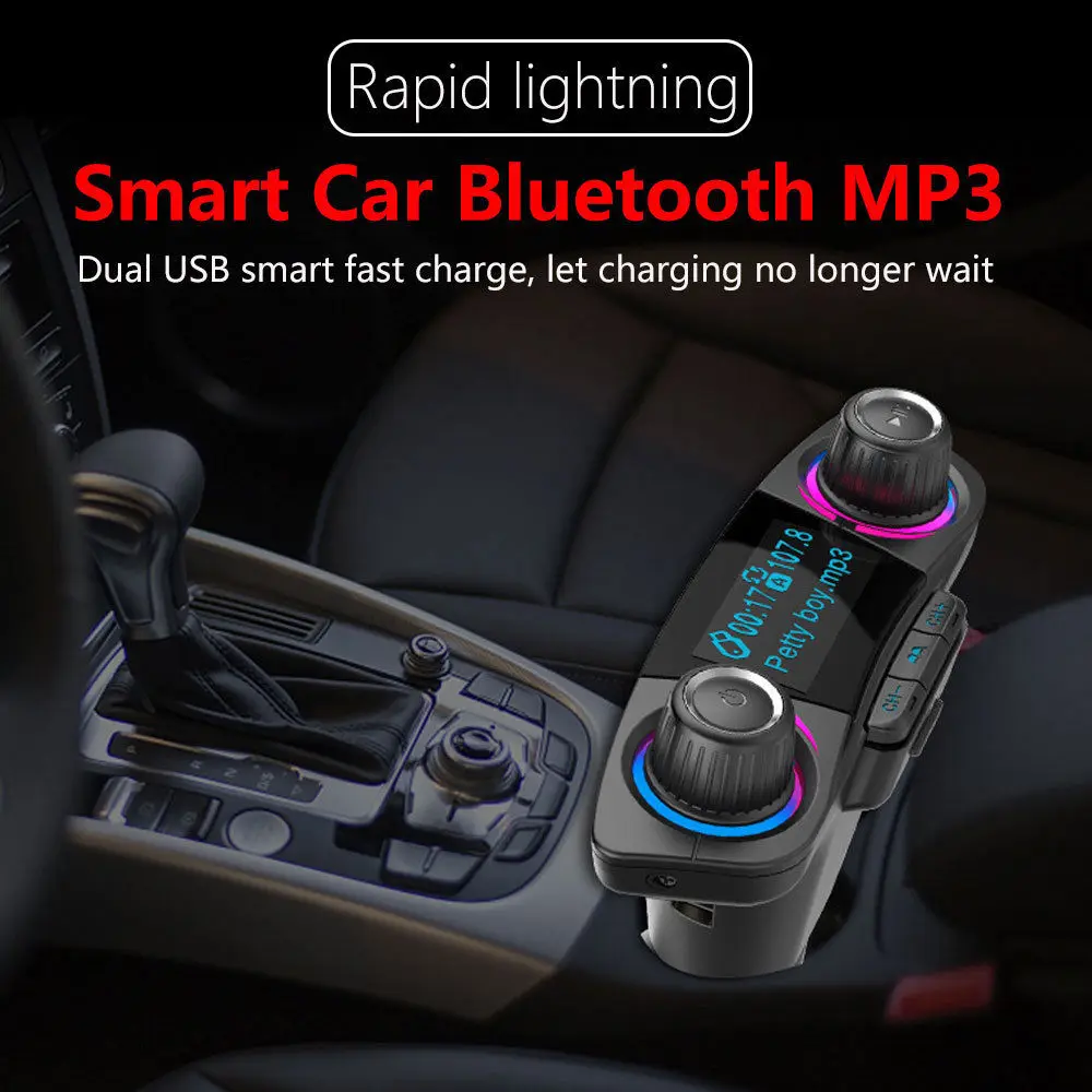 Беспроводной Bluetooth Handsfree Вызов fm-передатчик MP3 плеер Радио адаптер USB Автомобильное зарядное устройство AUX ЖК-дисплей автомобильный комплект