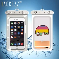 accezz universal waterproof phone case 6 inch for iphone 7 8 x xs xr max samsung swimming pouch water proof phone covers coque