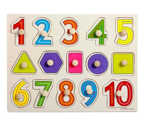101 BH Number Shape Детские игрушки Монтессори деревянная головоломка ручной захват доска обучающая деревянная игрушка мультфильм автомобиль морские животные головоломка детский подарок GYH - Цвет: 101 BH Number Shape