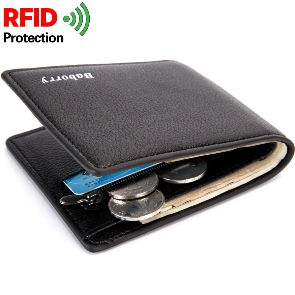Анти Радиочастотная Идентификация RFID Анти кража бумажник для мужской монет и доллара сумка