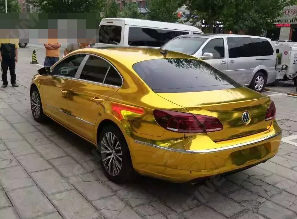 Автомобильный Стайлинг хромированная Золотая Автомобильная виниловая пленка