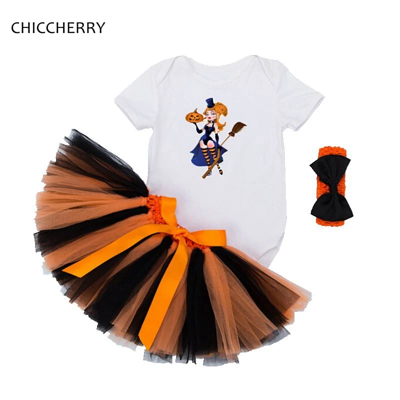 2017 ведьмы Костюмы на Хэллоуин для маленьких девочек хлопок младенческой