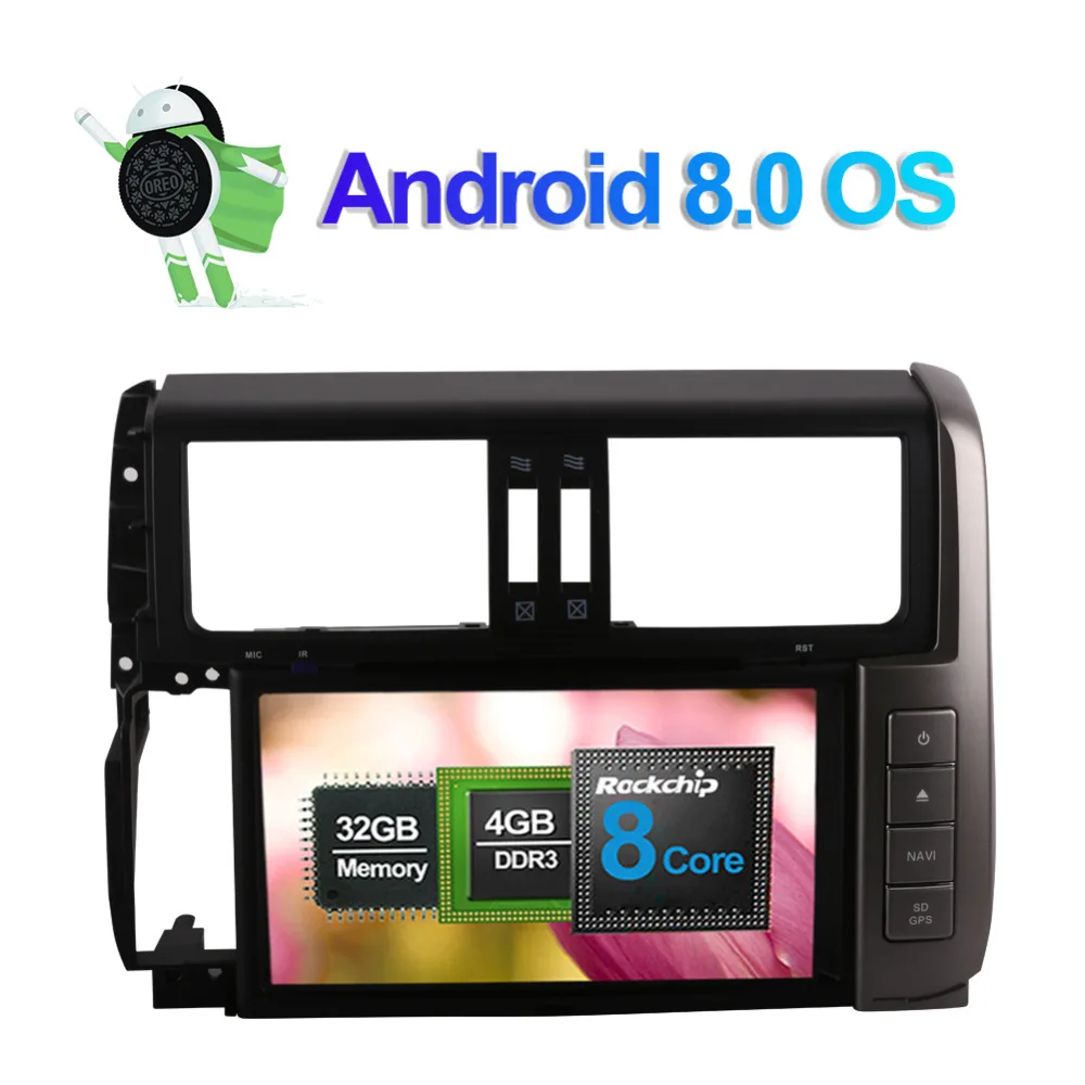 Android 7 1/8 0 Octa Core 4GB RAM автомобильный DVD мультимедийный плеер для Toyota Prado/Prado 150 2010-2013