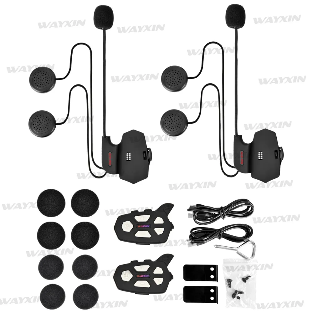 Bluetooth Интерком WAYXIN R5 для мотоцикла 1000 м 2 шт.|intercom 1000m|moto bluetoothmotorcycle bluetooth |