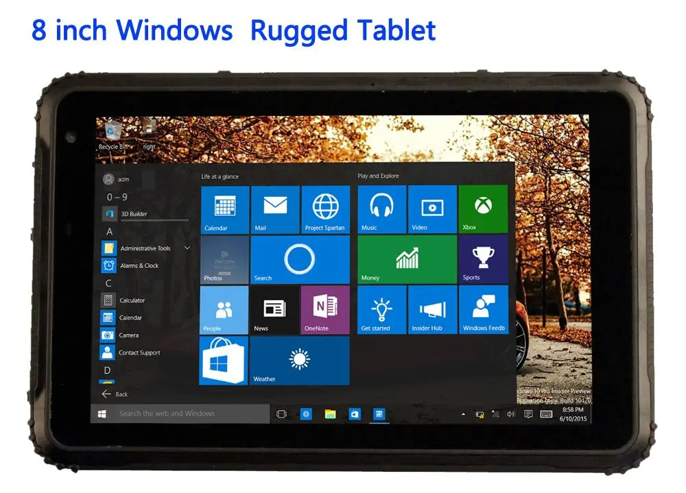 Промышленный прочный сенсорный планшет ПК Windows 10 тонкий водонепроницаемый телефон пылезащитный ударопрочный " 2G ram gps 4G LTE Android 5,1