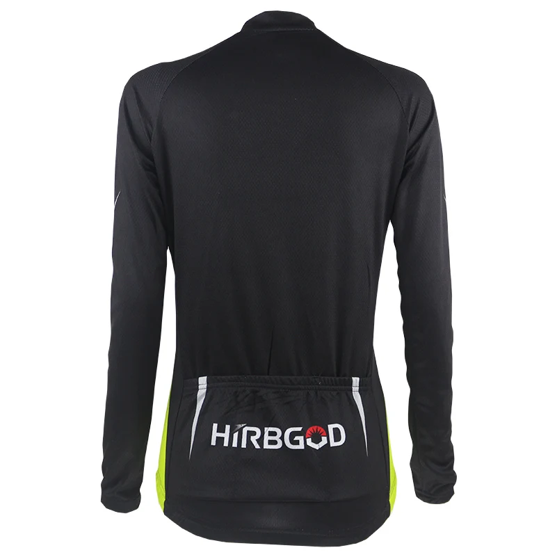 HIRBGOD, черная, простая, велосипедная одежда, с длинным рукавом, для женщин, высокое качество, дышащая, для шоссейных гонок, велосипедные майки, Ropa Ciclismo, NR190