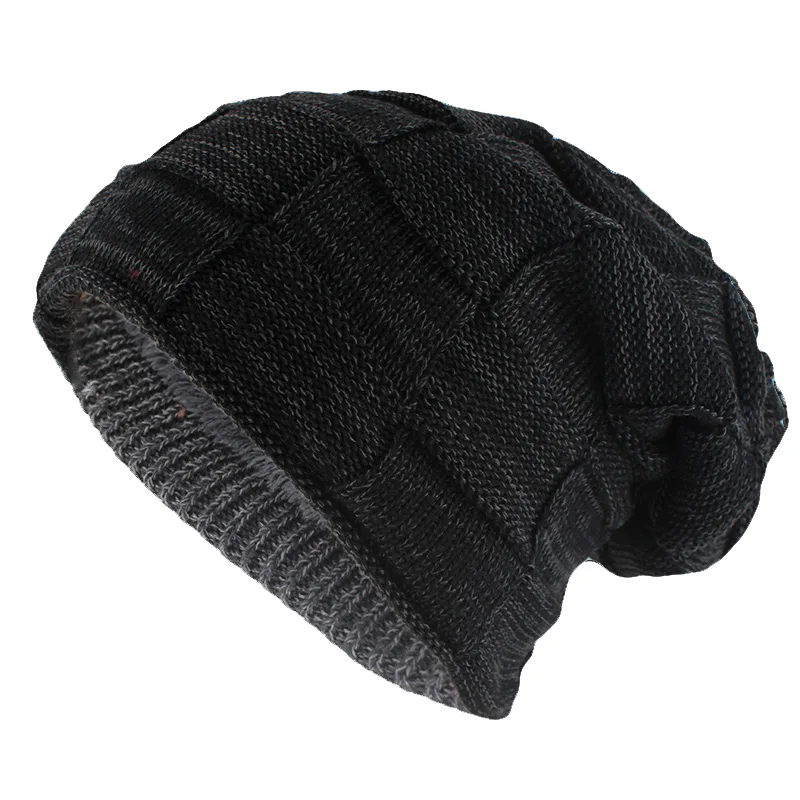 Черный Miaoxi, хип-хоп, модные, для взрослых, зимние, Skullies& Beanies для мужчин, теплая, Повседневная шапка, вязаная, унисекс, одноцветные, Gorros, женские, шерстяные шляпы - Цвет: Черный