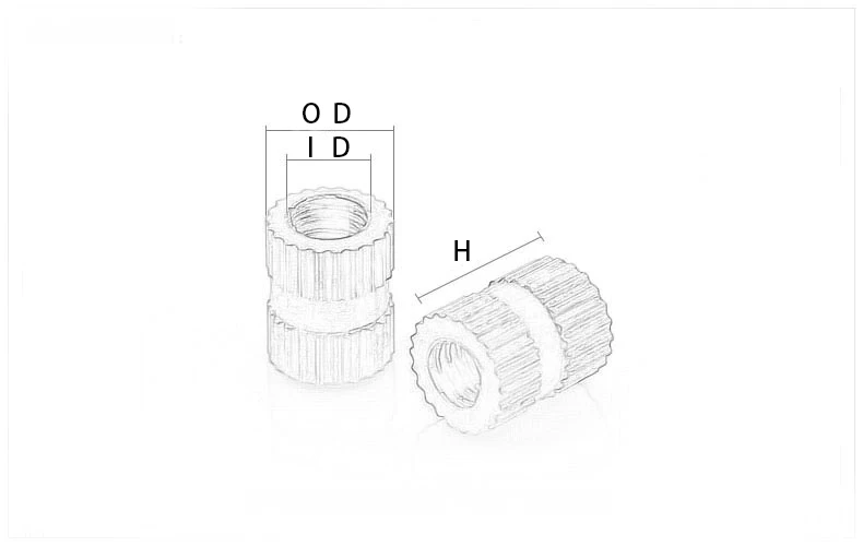 200 шт. M2* L-3.2 M2.5* L-3.8 M3* L-4(OD) Инжекторная гайка медная Латунная вставка накатанные гайки набор накатки для электрических AXK110
