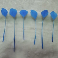 plumes100pcslot stripped mediumblue goose satinettes feathers for bridal masks tribal fusion costume design