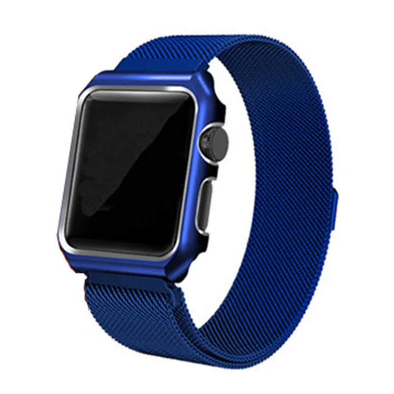 Миланская петля ремешок + чехол для часов Apple Watch 4 44 мм 40 браслет из нержавеющей