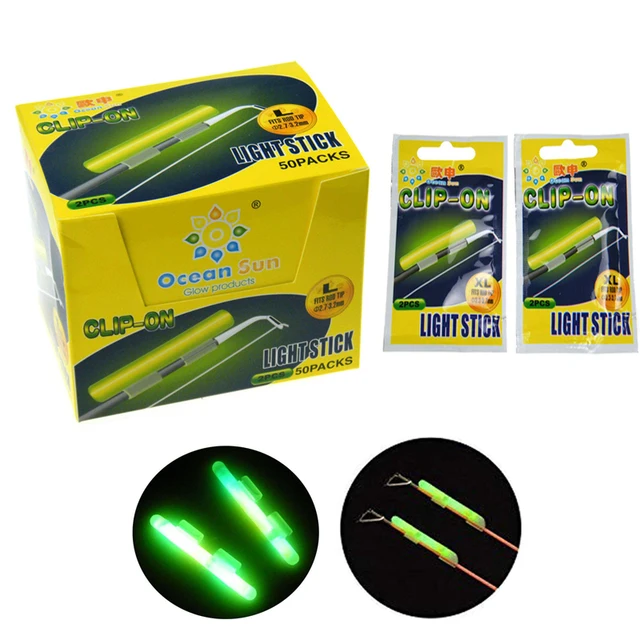 10 Pcs/5bags Fishing Glow Sticks Rod Tip Light Sticks Glow Tips for Night Fishing Poles Sea Fishing Accessories Luminous Sticks 1