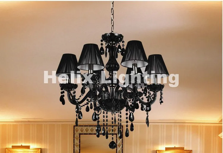 Хрустальная люстра в Европейском стиле Современная черная лампа виде свечи для