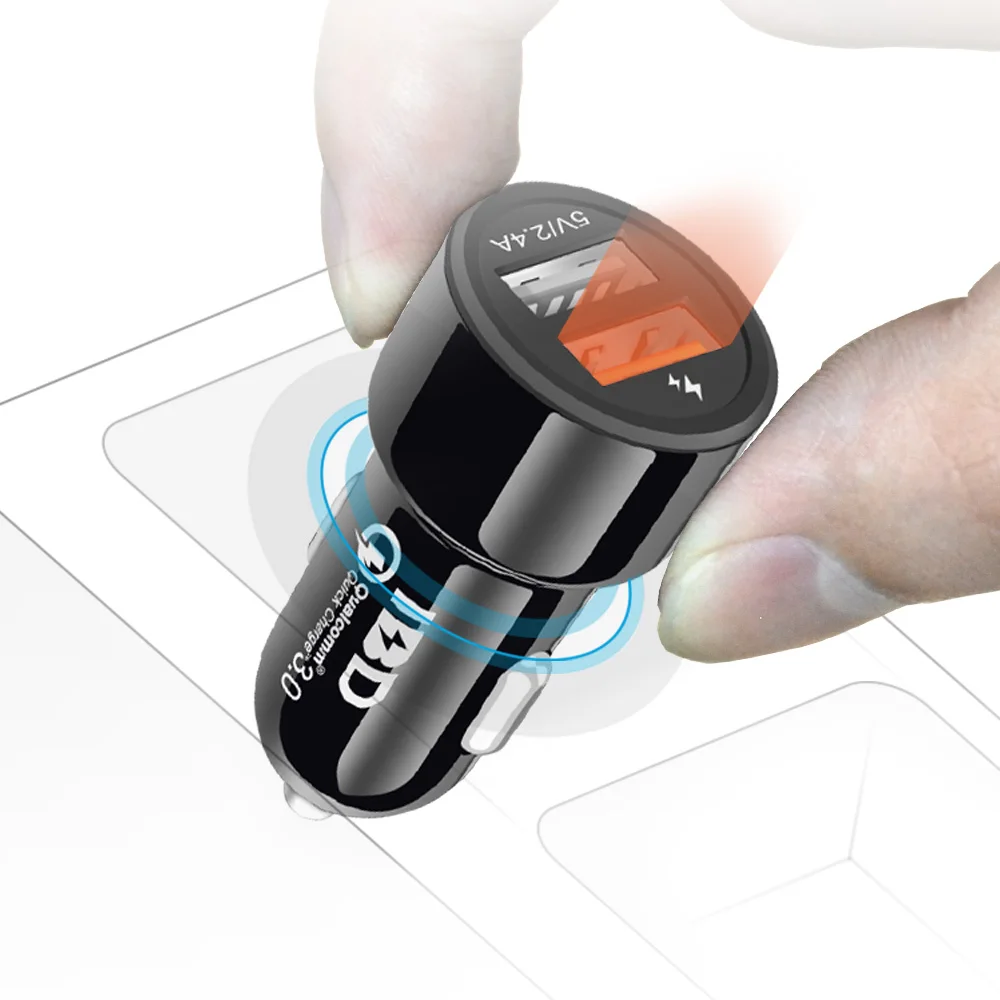 IBD 3 0 Автомобильное зарядное устройство USB с быстрой зарядкой двойной адаптер