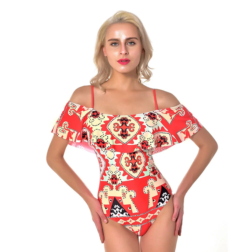 Купальный костюм для женщин купальник 2019 цельный сексуальный на одно плечо с