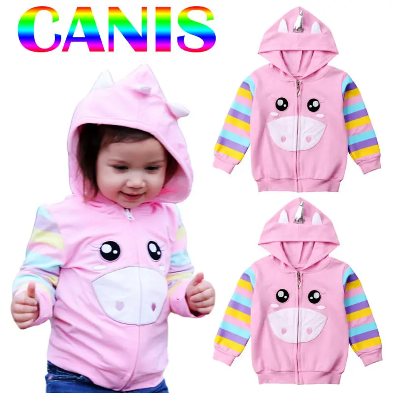 Emmababy Осенняя кофта с капюшоном для маленьких девочек принтом в виде животных