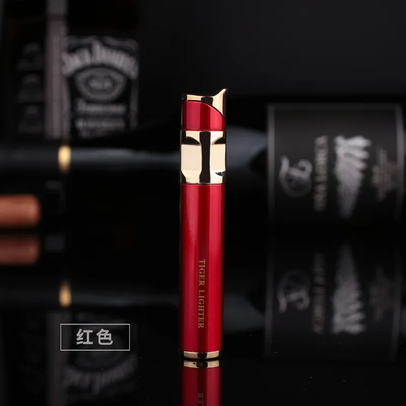 Дамская Зажигалка с длинной колонкой металлическая газовая зажигалка конфеты