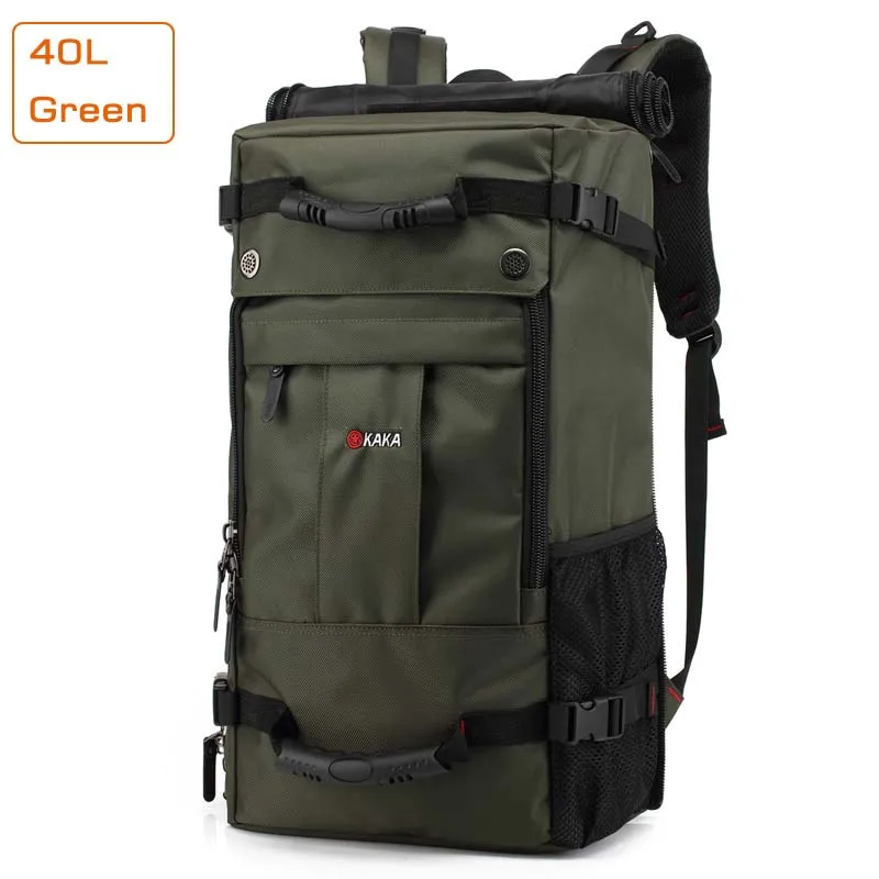 40L Green 50L Высококачественный водонепроницаемый рюкзак для ноутбука из ткани Оксфорд, многофункциональная школьная сумка, походная дорожная сумка для багажа - Цвет: 40L Green