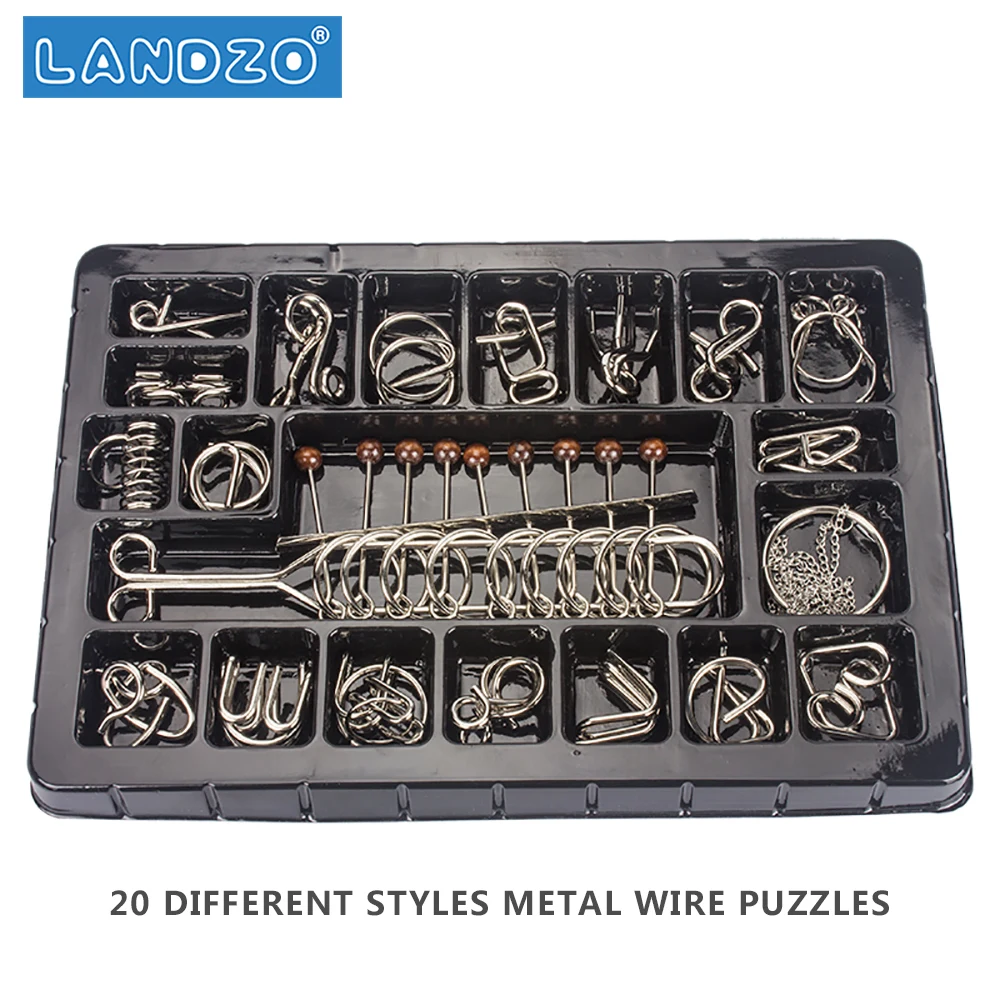 Металлическая проволока Puzzle Набор из 120 с мешком логические IQ Тесты Disentanglemen Утюг