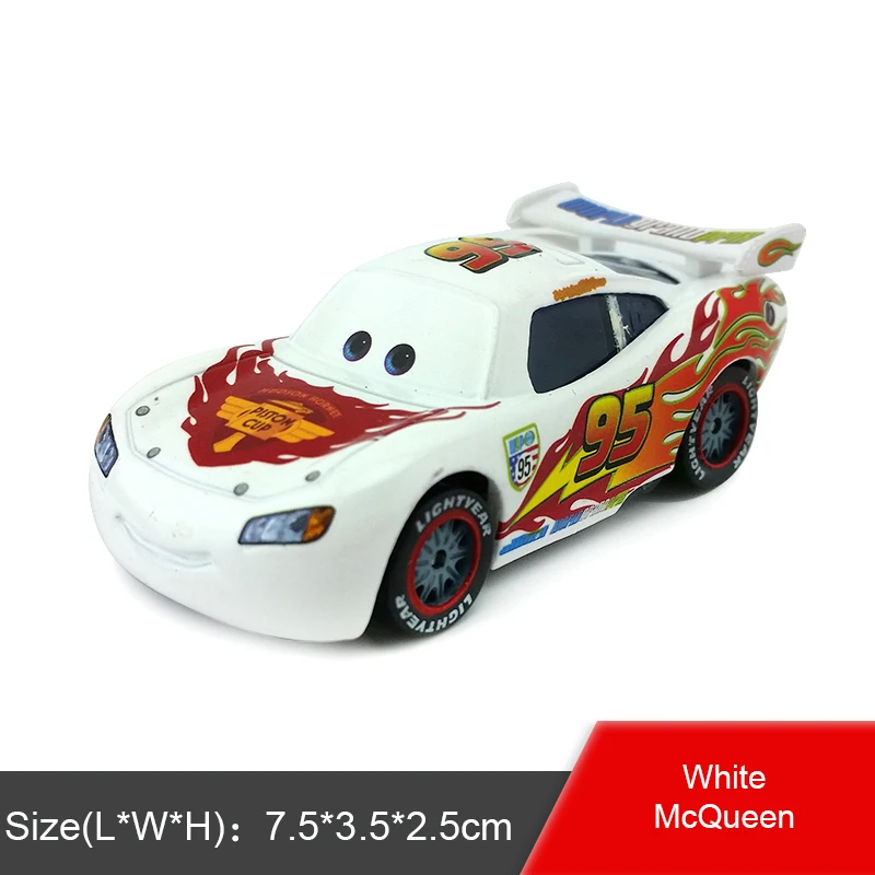 White McQueen Disney Pixar машина 2 3 Молния Маккуин гоночная семья Джексон шторм Рамирез 1:55 литой под давлением игрушечный автомобиль из металлического сплава 1:55 - Цвет: White McQueen