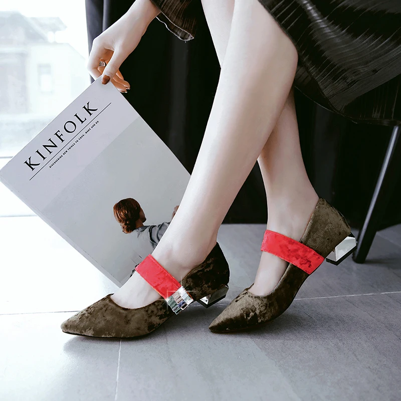 Дамы Schoenen Limited Zapatos Mujer Tacon Женской Обуви 2017 Повседневная Острым Носом Квадратный