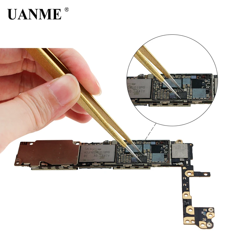 UANME SWDT V3-SSa 145 мм золотистый Прямой пинцет из нержавеющей стали электронный