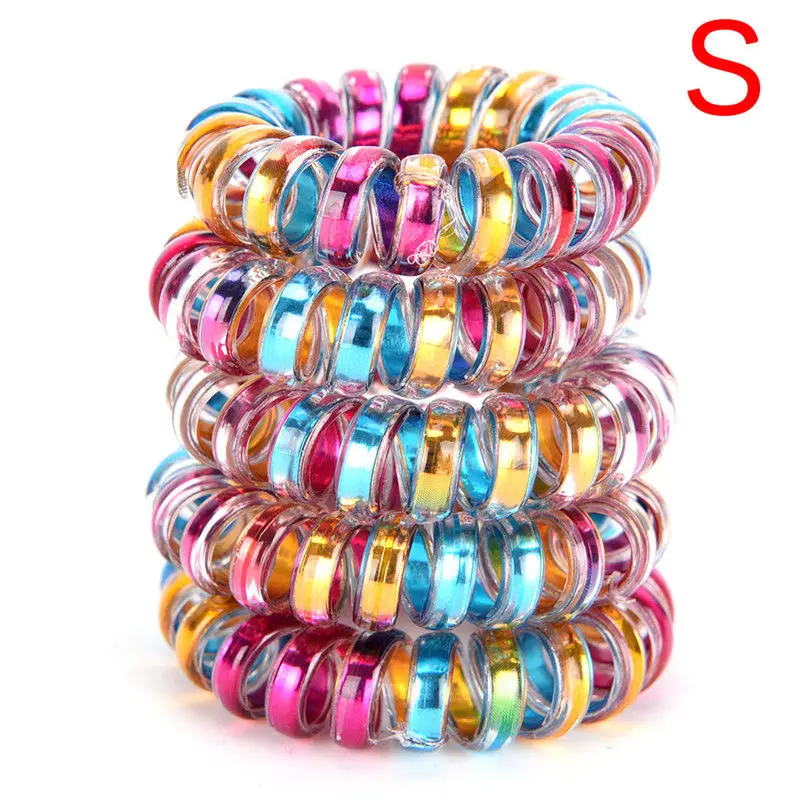 5 шт./лот цветной телефонный шнур держатель для волос эластичная резинка