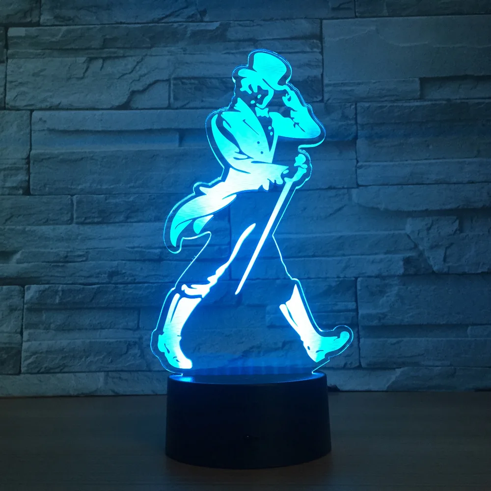 Танцовщица для мужчин LED 3D ночник RGB 7 цветов меняющая настроение лампа спальни с
