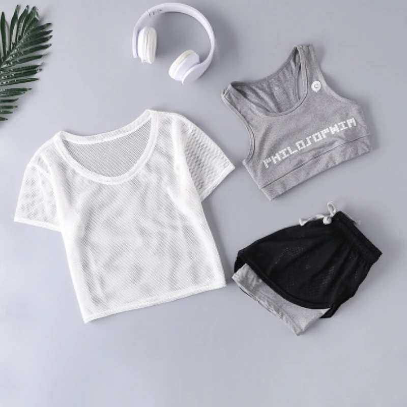 Одежда для йоги комплект из 3 предметов спортивный костюм фитнеса спортивные