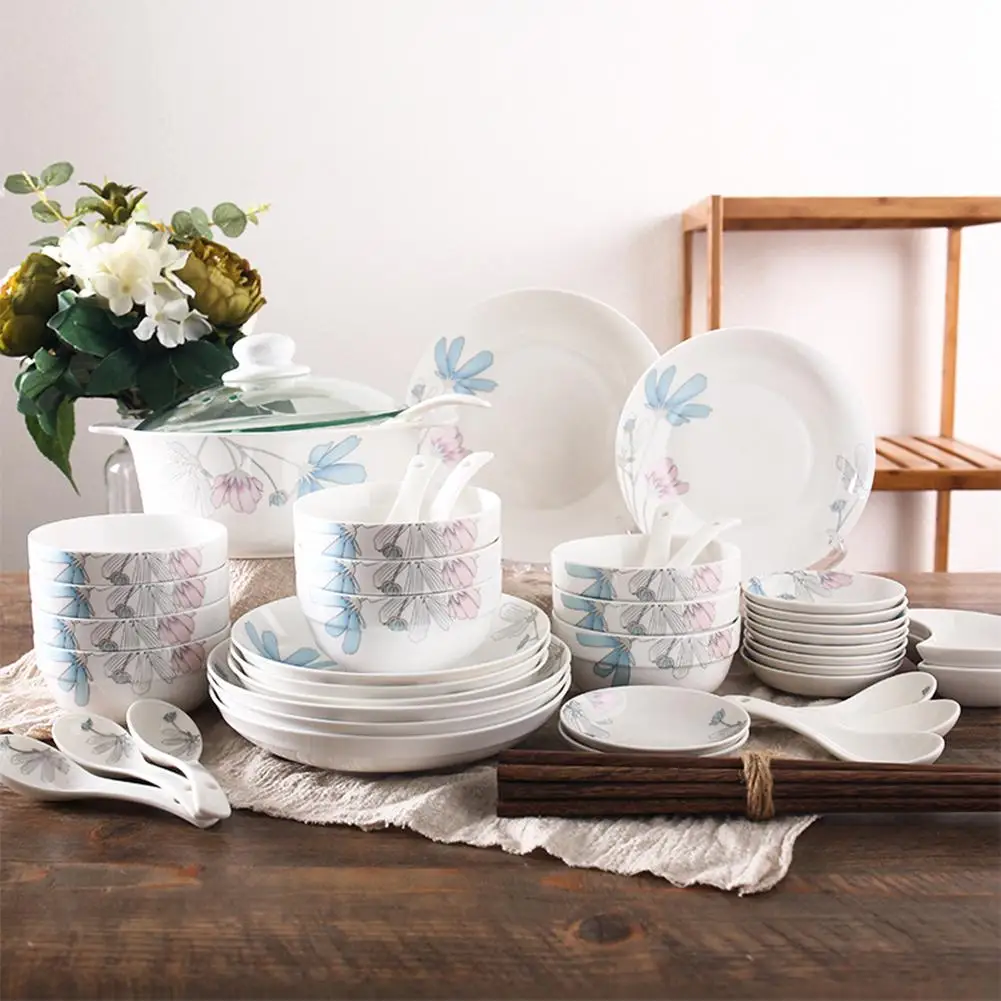 Успокаивающая керамическая посуда в ночном стиле набор столовых приборов миска