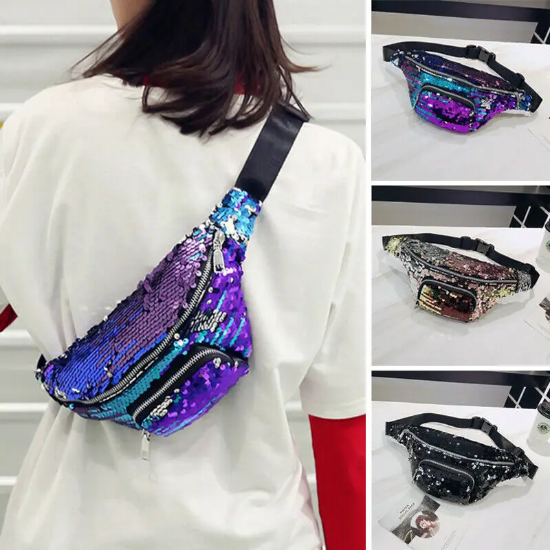Новинка 2019 года Лидер продаж женская сумка на молнии с блестками и поясная