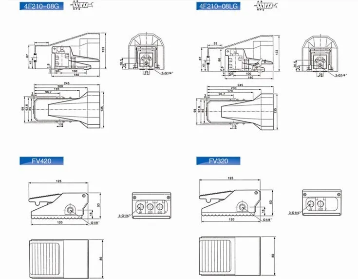 4F210-08 пневматическая педаль управления клапан инструмент 4F210-08L 4F210-08G FV320 FV420