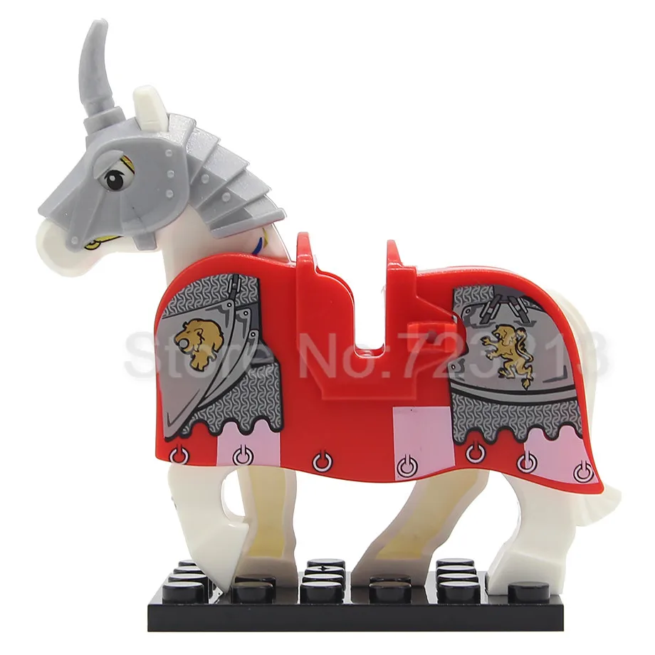 Военный рыцарь конь мини-куклы отдельная продажа средневековье Рим винтаж Рыцари серии строительные блоки игрушки для детей X0158.