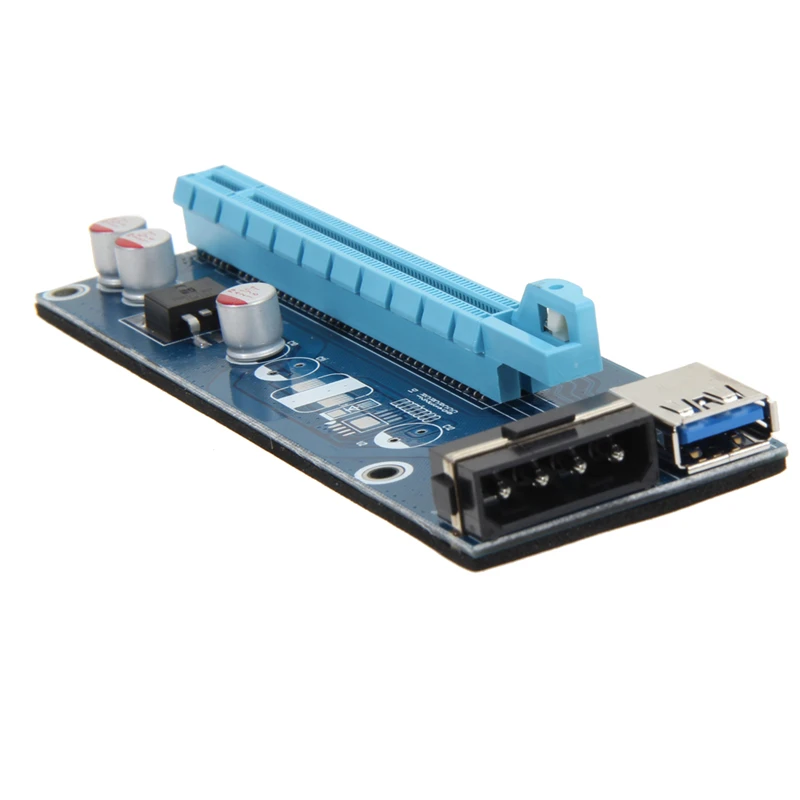 Райзер карта PCIe PCI E Express 1x к 16x USB 3 0 кабель для передачи данных SATA 4Pin IDE Molex блок