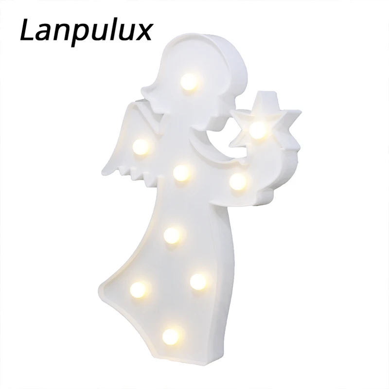Lanpulux детский ночник в форме Святого ангела чистый белый 3D светодиодный настенный