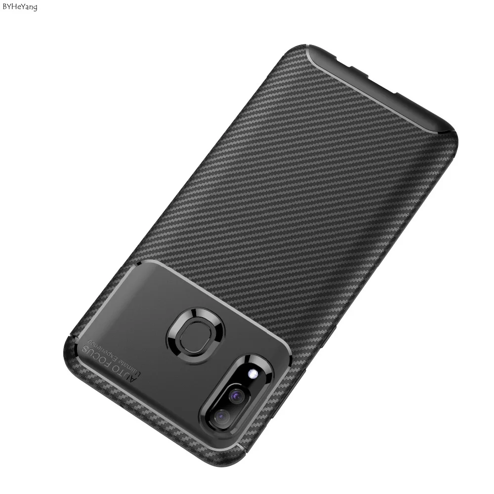 Для Samsung Galaxy A30 чехол Мягкая силиконовая задняя крышка из углеродного волокна ТПУ