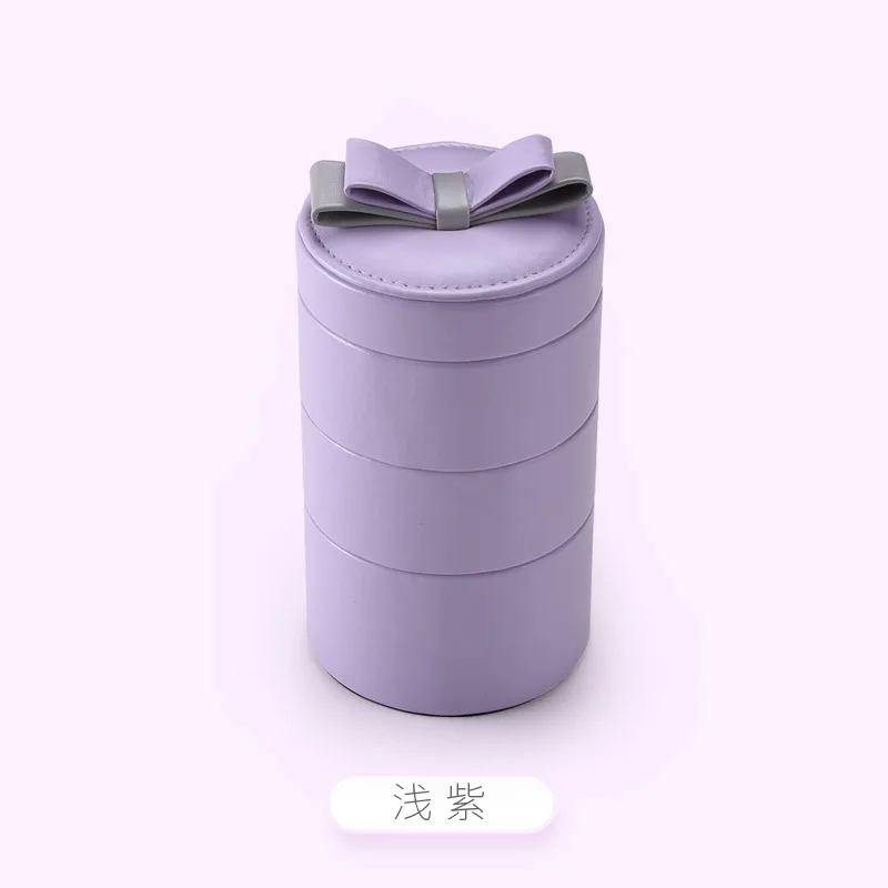 Многофункциональный кожаный 3 слоя ювелирных изделий дисплей коробка цилиндр