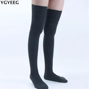 YGYEEG 2020 зимние мягкие хлопковые чулки выше колена, носки 7 цветов, однотонные, сексуальные, толстые и теплые, твист чулки для женщин Medias