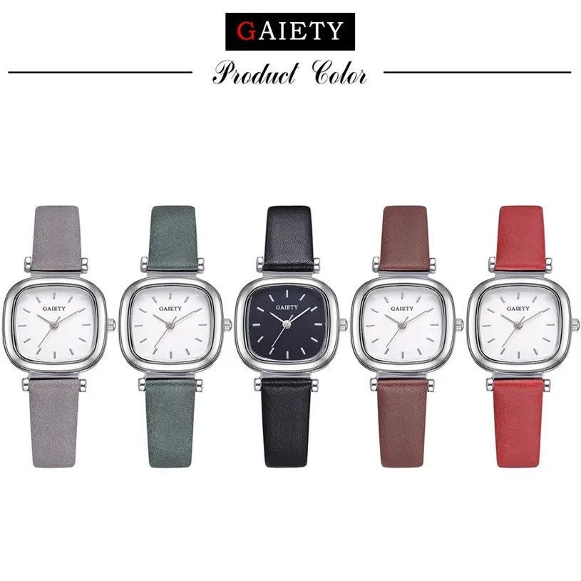 Кварцевые часы женские роскошные кожаные со стразами дизайнерские квадратные