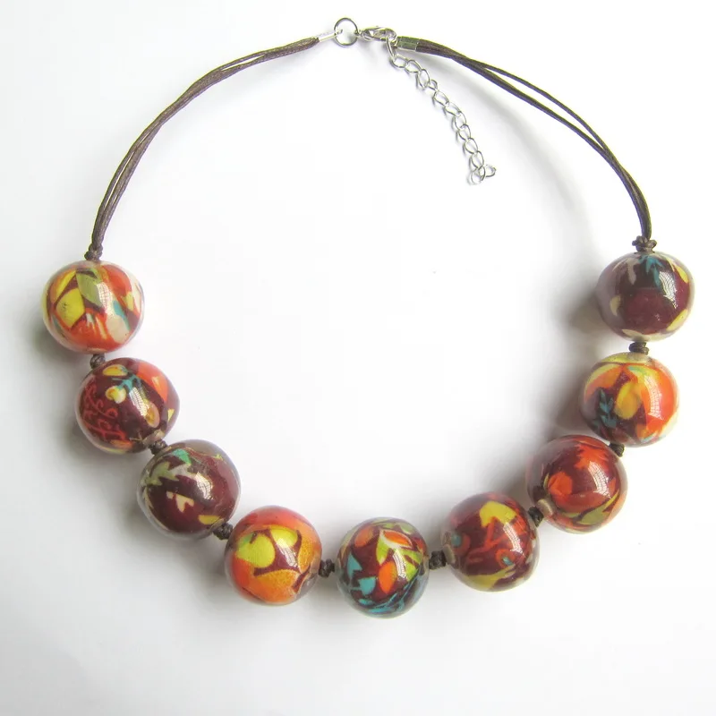 

Восхитительные коричневые красивые бусины со шнурком, женское модное ожерелье