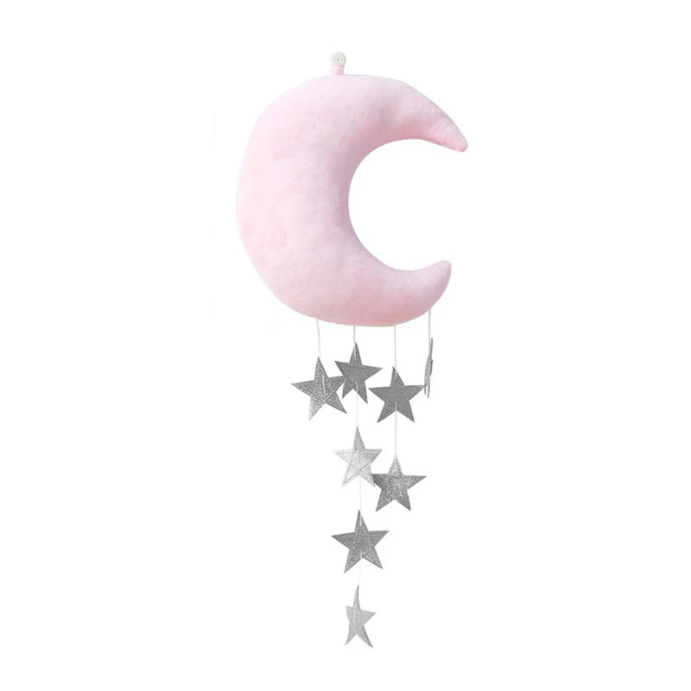 Pink Silver 1 шт. настенный фон детская комната подвесной луна звезды фаршированный декор для детской спальни декоративные подвесные изделия - Цвет: Pink Silver