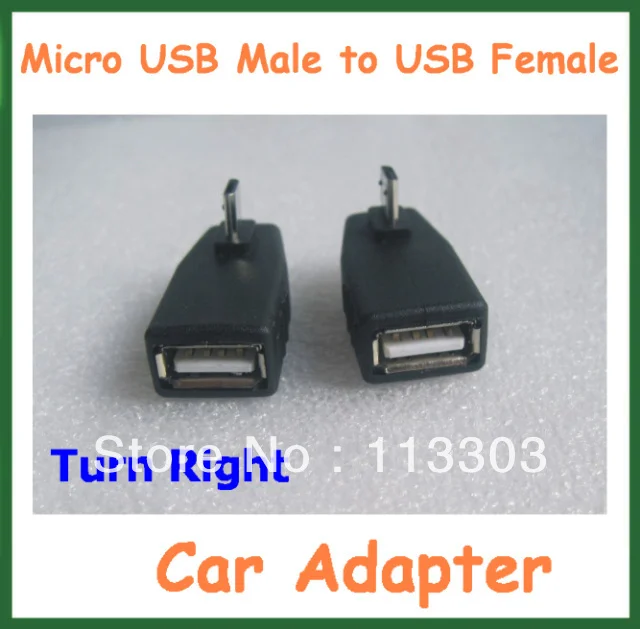 100pcs Car Adapter Micro USB Male to USB Female Connector Adapter Turn Right USB Converter Connector USB OTG Host Free Shipping