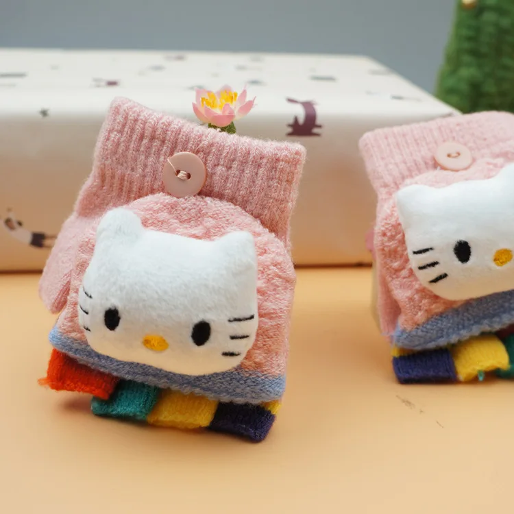Высокое Качество Зима детская раскладушка перчатки kitty Перчатки Для Мальчиков
