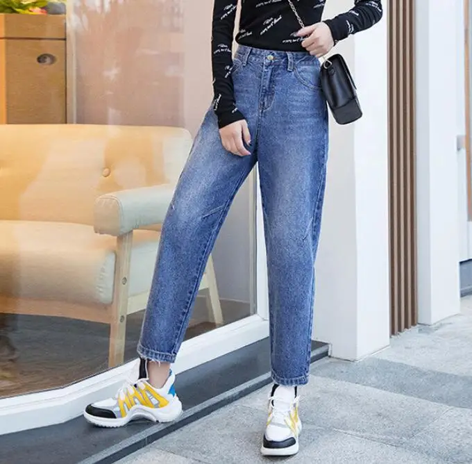 

Denim Pants Mom Jeans High Waist Jeans For Women Vintage Straight Boyfriend Jeans Trousers Casual Fashion Cowboy Plus Size